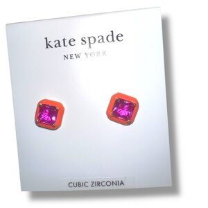 Kate Spade Brighten Up HOT Pink Stud Earrings Pierced $68 Retail GIFTABLE NWT